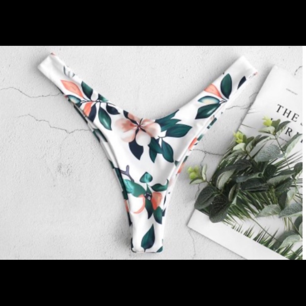 White floral bikini bottom
